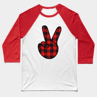 V Sign Plaid Baseball T-Shirt